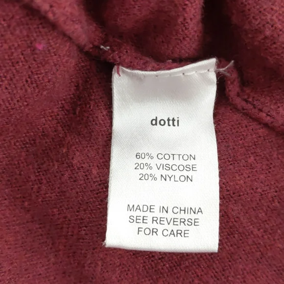 Dotti Women's Top Size Small Maroon 3/4 Sleeve Hi-Low Hem Round Neckline Jumper - Picture 13 of 14